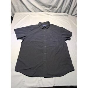 Simply Styled Shirt Mens 2XL Black Short Sleeve Button Up Collared Pocket Casual
